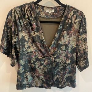 FRNCH Floral‎ Velvet Blouse Feminine Luxury Boho Romantic Fairy Whimsigoth